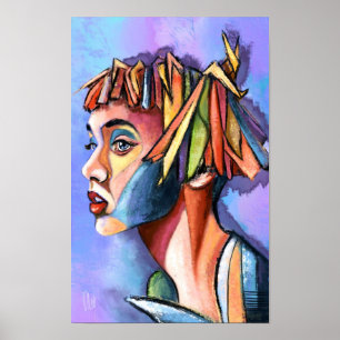 Kubismus Kunst Dame Poster