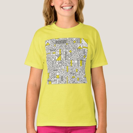 Kubismus Maze T - Shirt (Vorderseite)