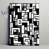 Kubismus Schwarz-Weiß-Kunst Poster