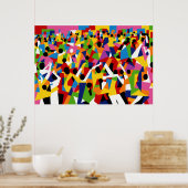 Kubismus tanzendes Party Poster (Küche)