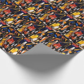 Kubismus Themen Wein: Flaschen & Trauben Geschenkpapier (Ecke)