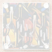 Kubismus Themen Wein: Flaschen & Trauben Glasuntersetzer (Rückseite)