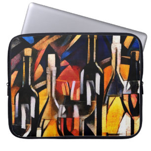Kubismus Themen Wein: Flaschen & Trauben Laptopschutzhülle