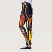 Kubismus Themen Wein: Flaschen & Trauben Leggings (Links)