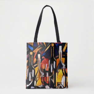 Kubismus Themen Wein: Flaschen & Trauben Tasche