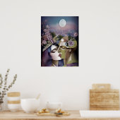 Kubismus trifft Cyberpunk Poster (Küche)