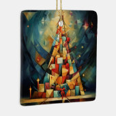 Kubismus-Weihnachtsbaum Keramikornament (Rechts)