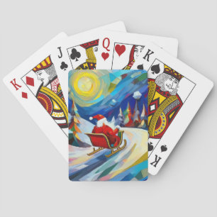 Kubismus Weihnachtsmann Weihnachtsfeier Spielkarten