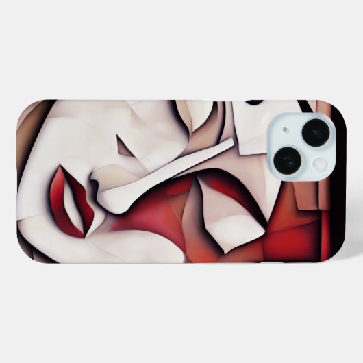 Kubismus Zeitgenössische Kunst Abstraktes Gesicht Case-Mate iPhone Hülle (Rückseite (Horizontal))