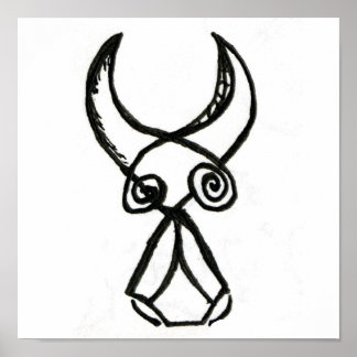 Kubist Bull Poster