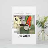 Kubist Castro NeoCubaism Funny Briefpapier (Stehend Vorderseite)