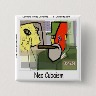 Kubist Castro NeoCubaism Funny Button