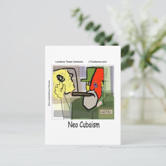 Kubist Castro NeoCubaism Funny Postkarte (Stehend Vorderseite)