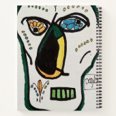 Kubist Day of the Dead Skull Spiral Notebook Notizblock (Rückseite)