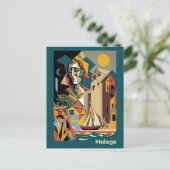 Kubist Malaga Postkarte (Stehend Vorderseite)