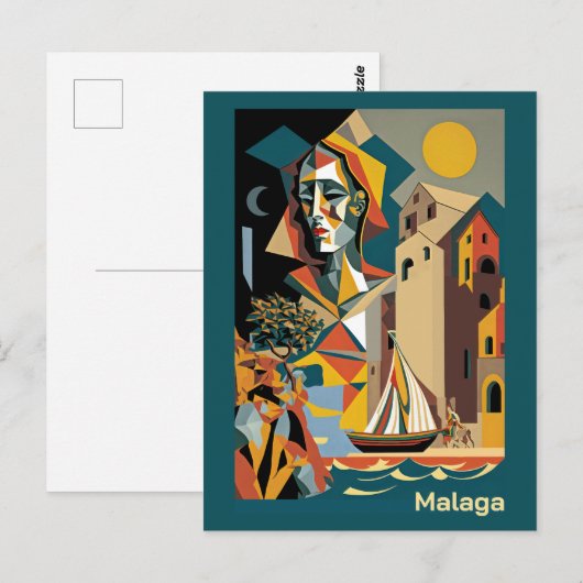 Kubist Malaga Postkarte (Vorne/Hinten)