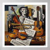 Kubistin Stilllebenskunst Poster (Vorne)
