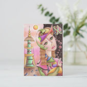 kubistische Abstrakt Art Postcard ~ "Far From Zuha Postkarte (Stehend Vorderseite)