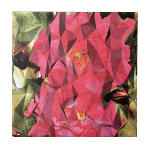 Kubistische Abstrakte Rose Fliese