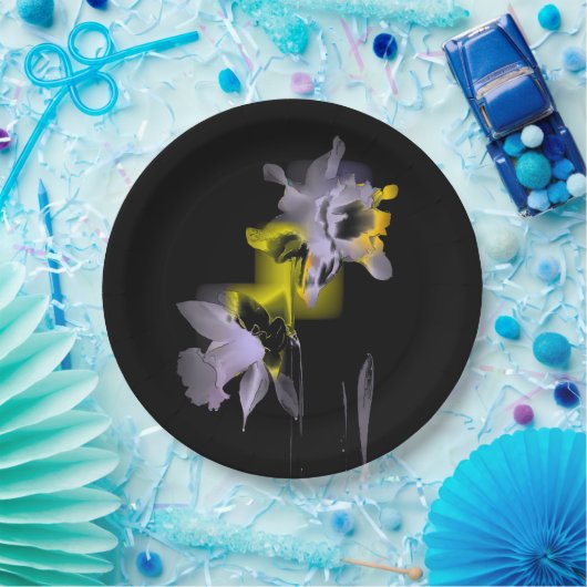 kubistische Daffodien. Pappteller (Party)