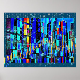 Kubistische Daten Poster