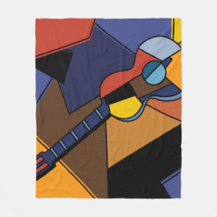 kubistische Gitarren Surrealismus Malerei. Fleecedecke