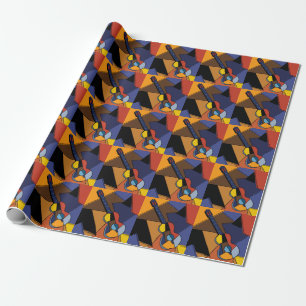 kubistische Gitarren Surrealismus Malerei. Geschenkpapier