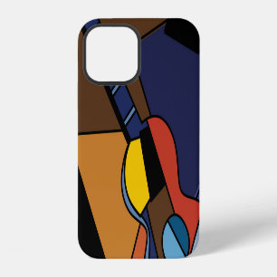 kubistische Gitarren Surrealismus Malerei. iPhone 12 Hülle
