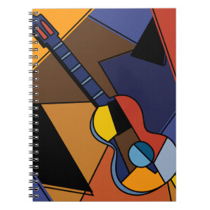 kubistische Gitarren Surrealismus Malerei. Notizblock