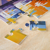 Kubistische Hafenlandschaft mit Booten Puzzle (Seite)