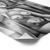 "Kubistische Interpretation: Frauengremium im Abst Fotodruck (Ecke)