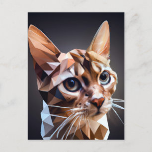Kubistische Katzen-KI-generierte Kunst Postkarte