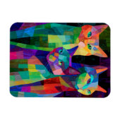 Kubistische Katzenwächter Magnet (Horizontal)