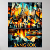 Kubistische Reflektionen in Bangkok - Moderne geom Poster (Vorne)