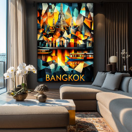 Kubistische Reflektionen in Bangkok - Moderne geom Poster