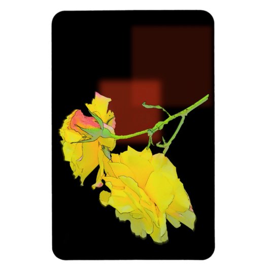Kubistische Rose Magnet (Vertikal)