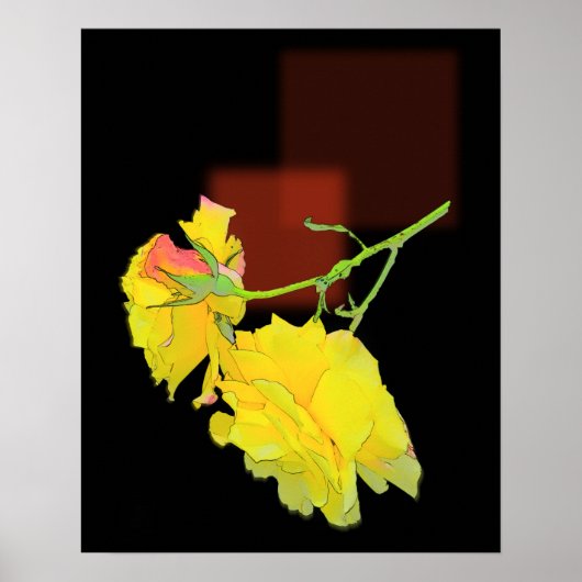 Kubistische Rose Poster (Vorne)