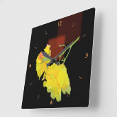 Kubistische Rose Quadratische Wanduhr (Winkel)