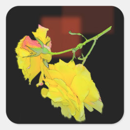 Kubistische Rose Quadratischer Aufkleber