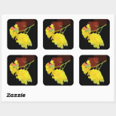 Kubistische Rose Quadratischer Aufkleber (Blatt)