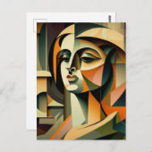 Kubistische Schönheit Postkarte (Vorne/Hinten)