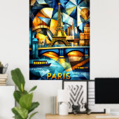 Kubistische Träume von Paris - Moderne geometrisch Poster (Heimbüro)