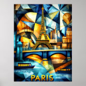 Kubistische Träume von Paris - Moderne geometrisch Poster (Vorne)