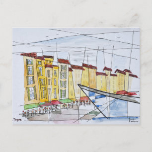 Kubistischer Abstract Saint-Tropez, Französische Postkarte