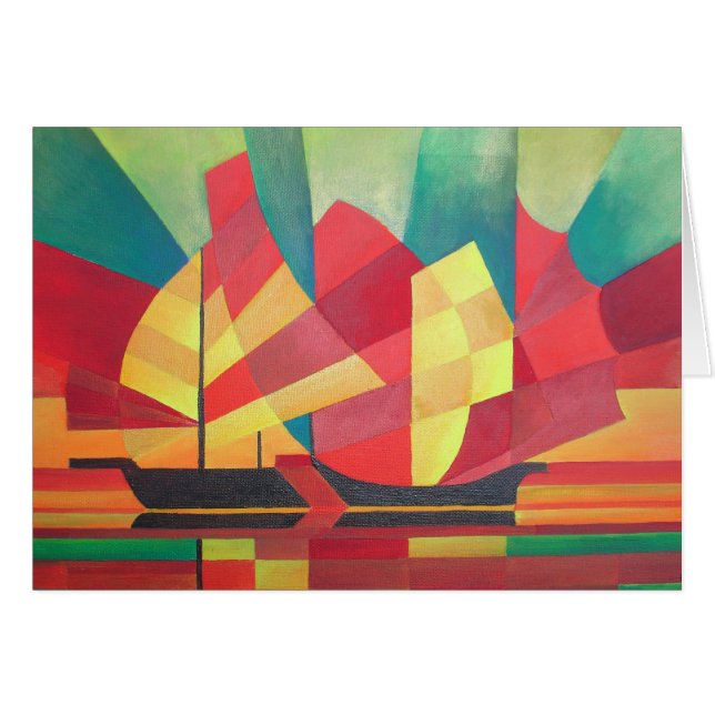 Kubistischer Abstrakte von Junk Sails und Ocean Sk (Vorderseite (Horizontal))