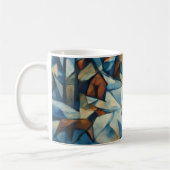 Kubistischer expressionistischer Winterdorf-Becher Kaffeetasse (Links)