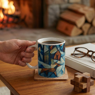 Kubistischer expressionistischer Winterdorf-Becher Kaffeetasse