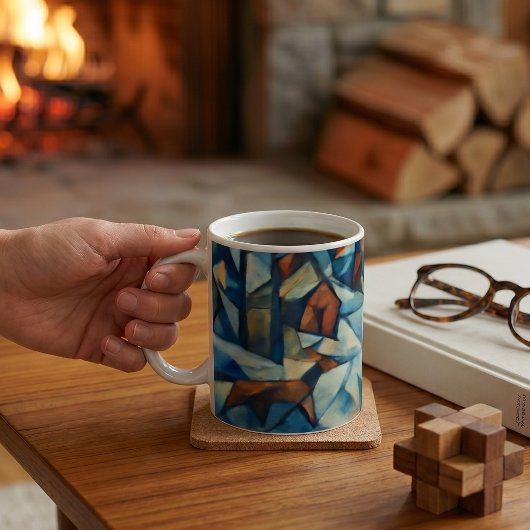 Kubistischer expressionistischer Winterdorf-Becher Kaffeetasse