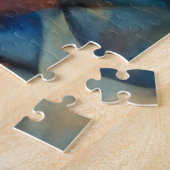 Kubistischer expressionistischer Winterdorf-Puzzle Puzzle (Seite)