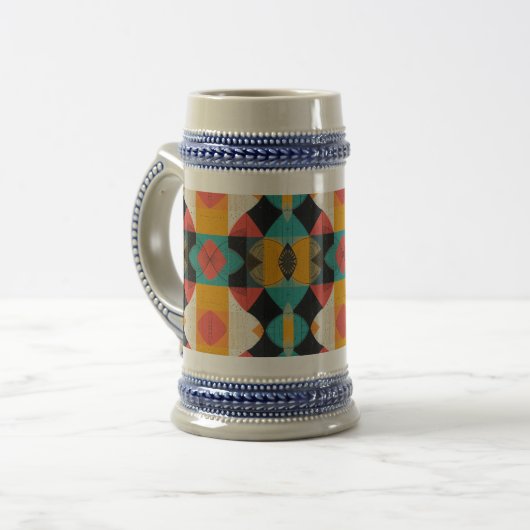 kubistischer Fisch Bierglas (Vorderseite Links)